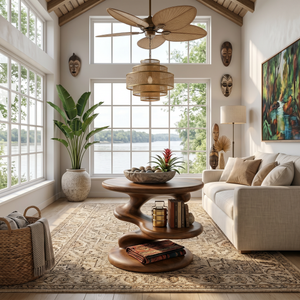 Minimalist Open Shelf Side Table Cozy Living Room