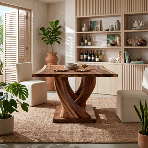 Modern Live Edge Kitchen Table For Garden Villa