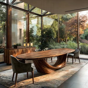 Modern Sculptural Oval Dining Table For Luxury Dining Room