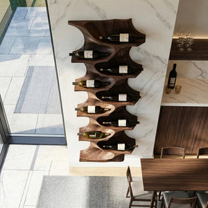 Contemporary Natural Wood Wine Rack For Dining Room Wall Display
