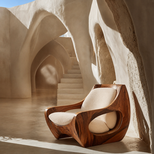 Sculptural Natural Wood Chair For Modern Home Decor