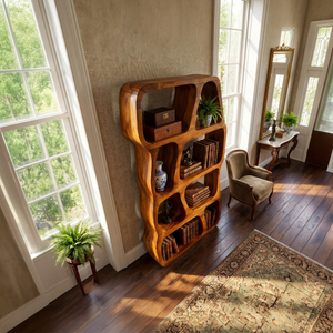 Scandinavian Artistic Bookshelf Display Organizer For Bedroom Space