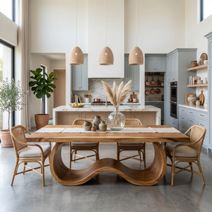 Boho Statement Table For Indoor Pool Dining Area