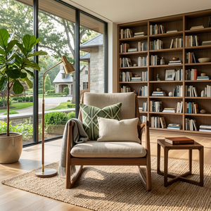 Organic Wooden Chair Curved Back Design For Home
