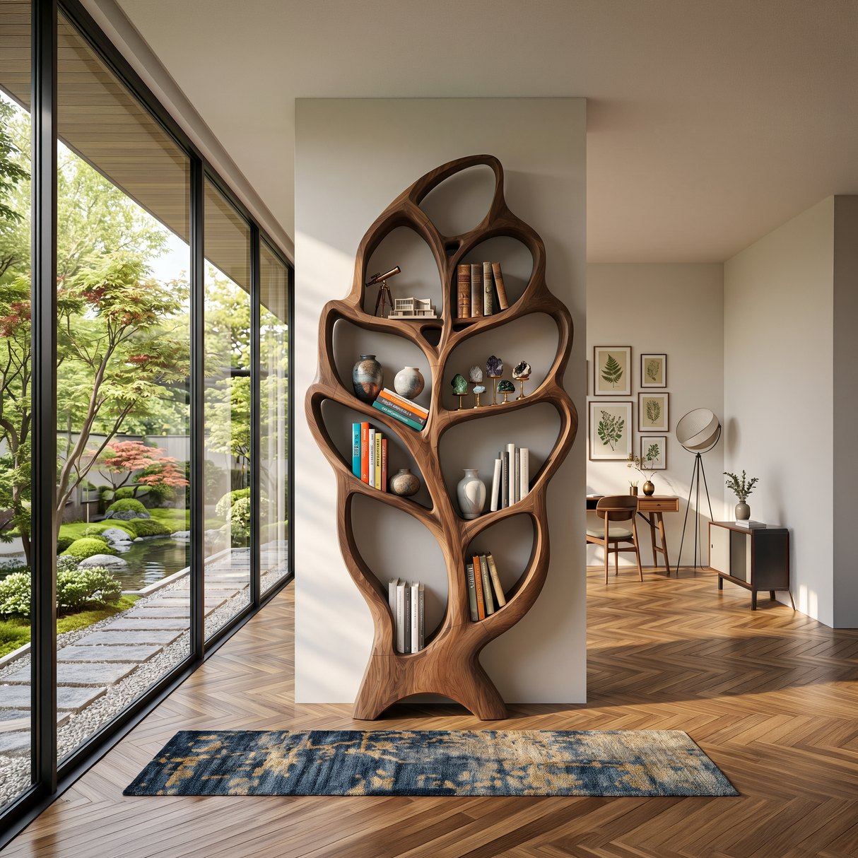 Modern Architectural Bookcase For Contemporary Living Room
