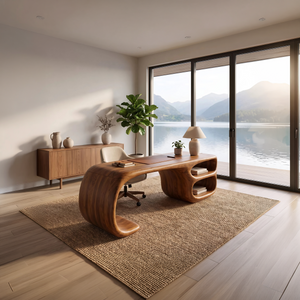 Contemporary Freeform Executive Desk Home Office Studio
