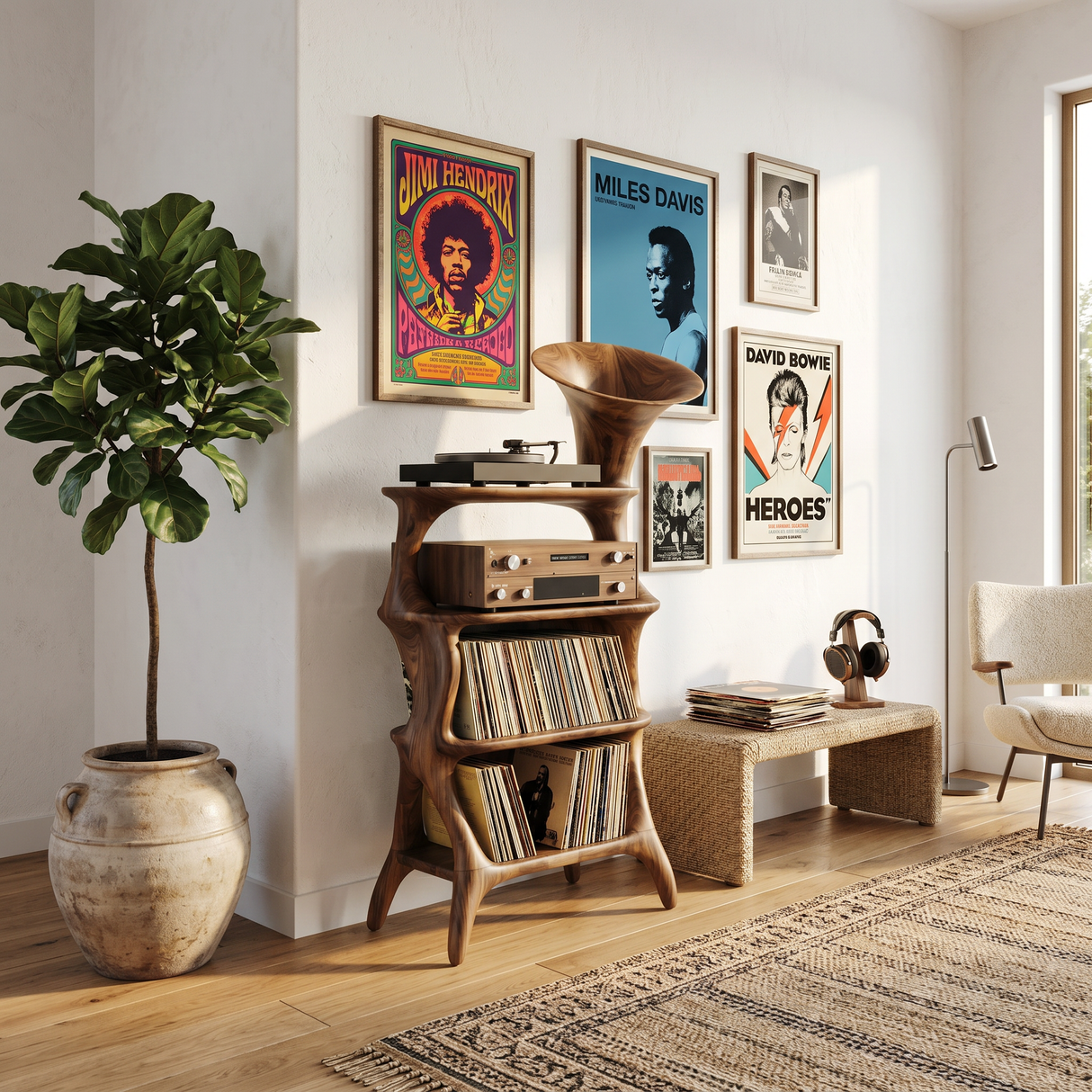 Mid Century Vinyl Cabinet For Livingroom Display