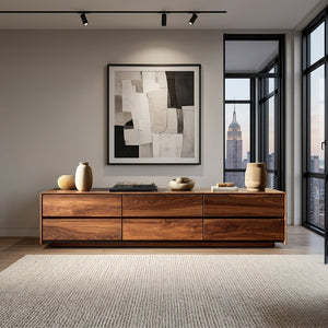 Modern Natural Wood Sideboard For Contemporary Living Room