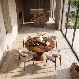 Modern Round Dining Table For Open Concept Dining Room