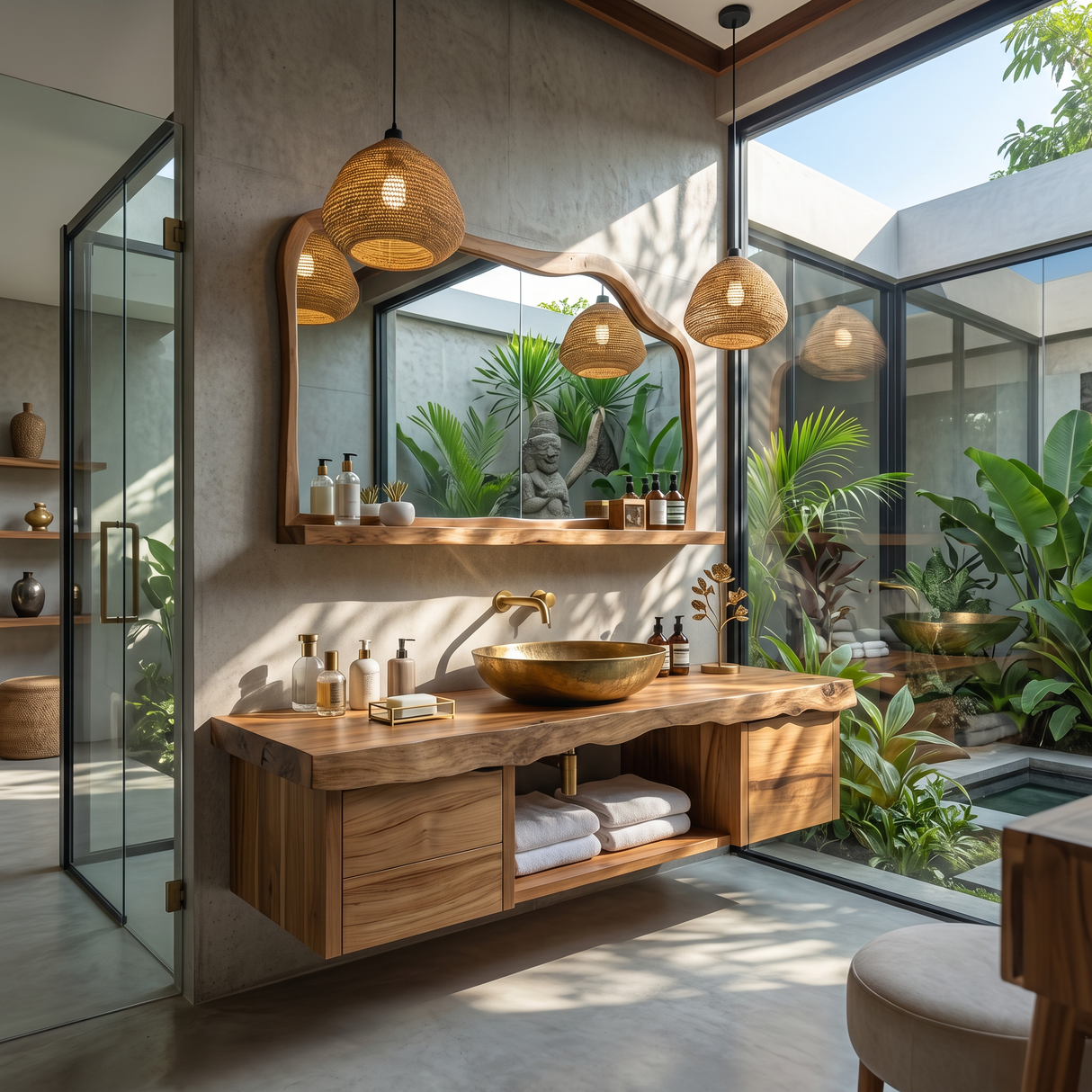 Natural Wood Floating Vanity For Bathroom Upgrade