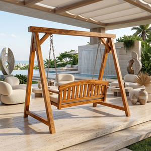 Modern Wooden Porch Swing Penthouse Living Space