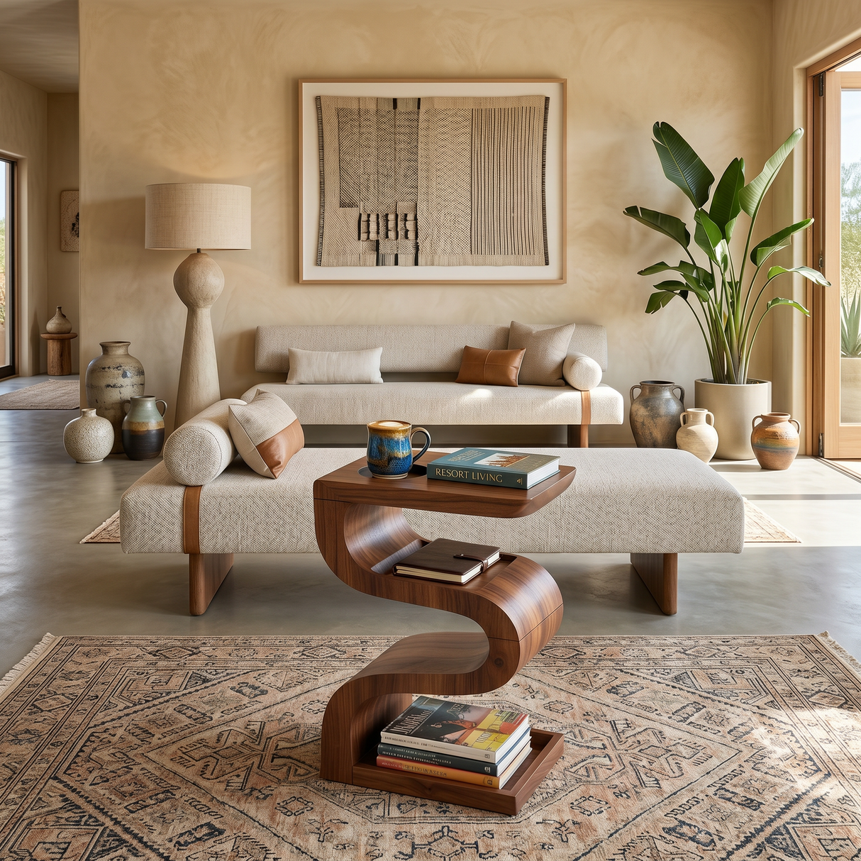 Minimalist Sculptural Side Table For Contemporary Living Space