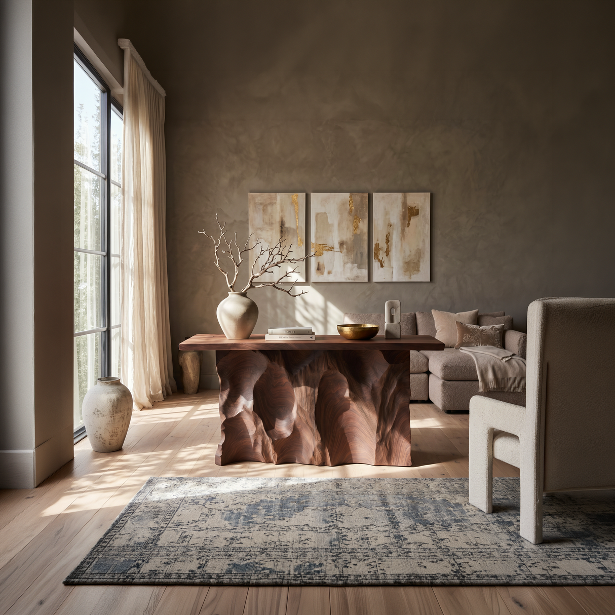 Scandinavian Live Form Accent Table For Open Concept Interior