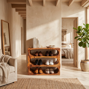 Minimalist Shoe Bench Storage For Condo Entryway Placement