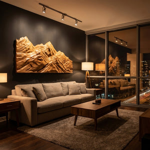 Artistic Wood Wall Art Layers Mountain Design For Living Room