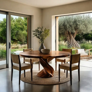 Luxury Twisted Pedestal Dining Table For Dining Room