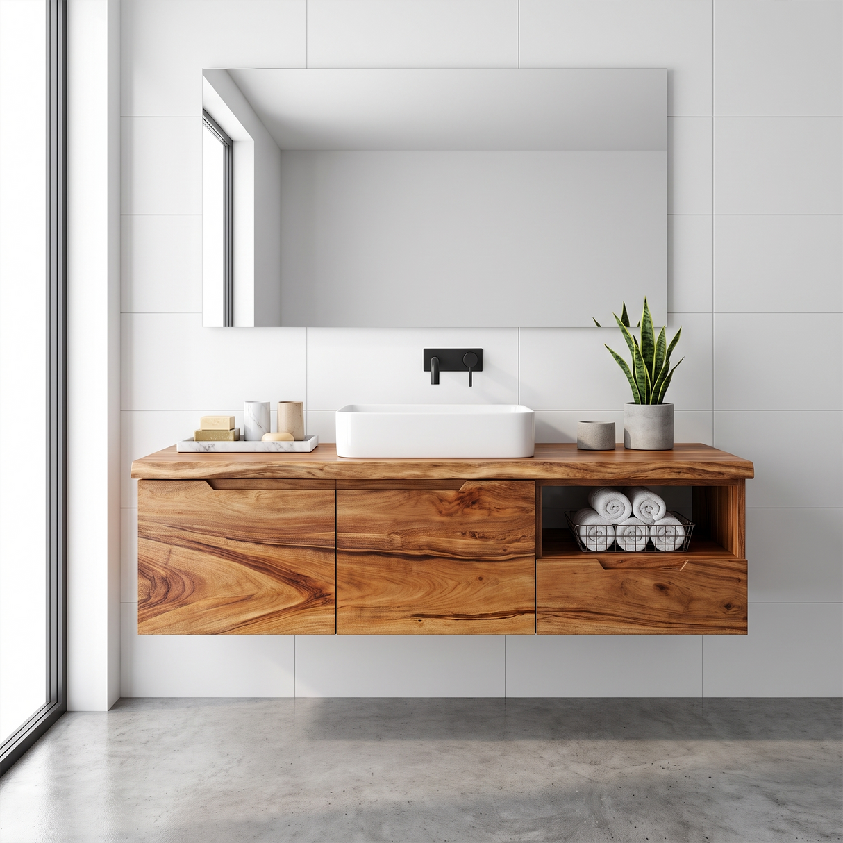 Luxury Wood Bathroom Vanity Coastal Beach House