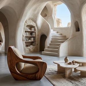Sculptural Natural Wood Chair For Modern Home Decor