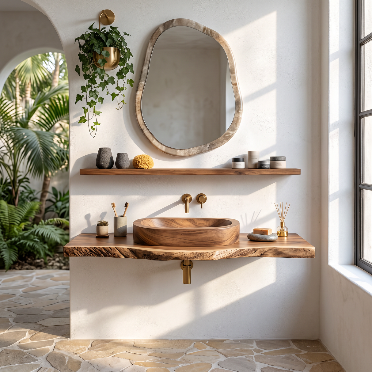 Handcrafted Vanity With Storage For Bathroom Design