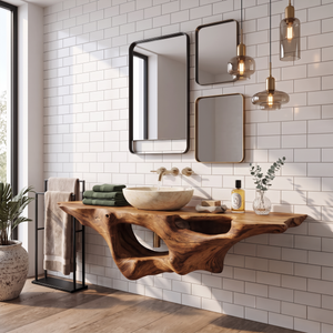 Farmhouse Solid Wood Vanity Unique Bathroom Design