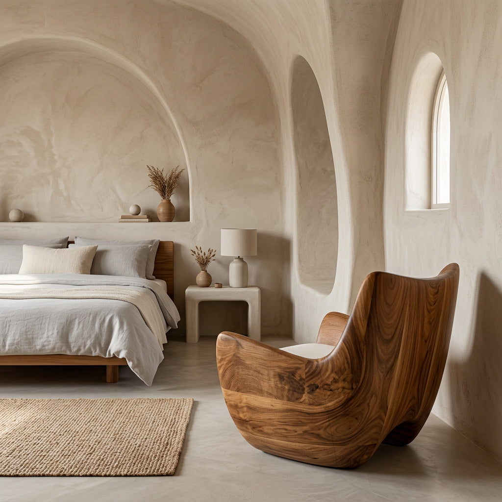 Organic Natural Wood Chair For Living Room