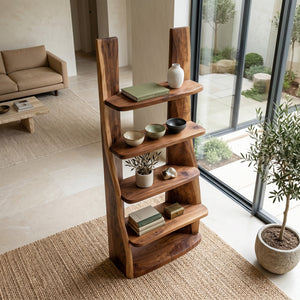 Mid Century Wooden Bookshelf For Apartment Living Room