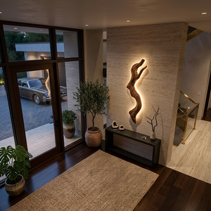 Rustic Natural Wood Wall Lamp For Living Room