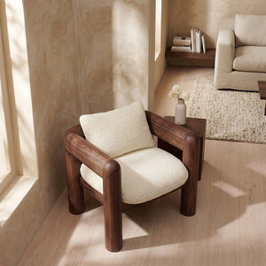 Minimalist Natural Wood Chair For Modern Living Room