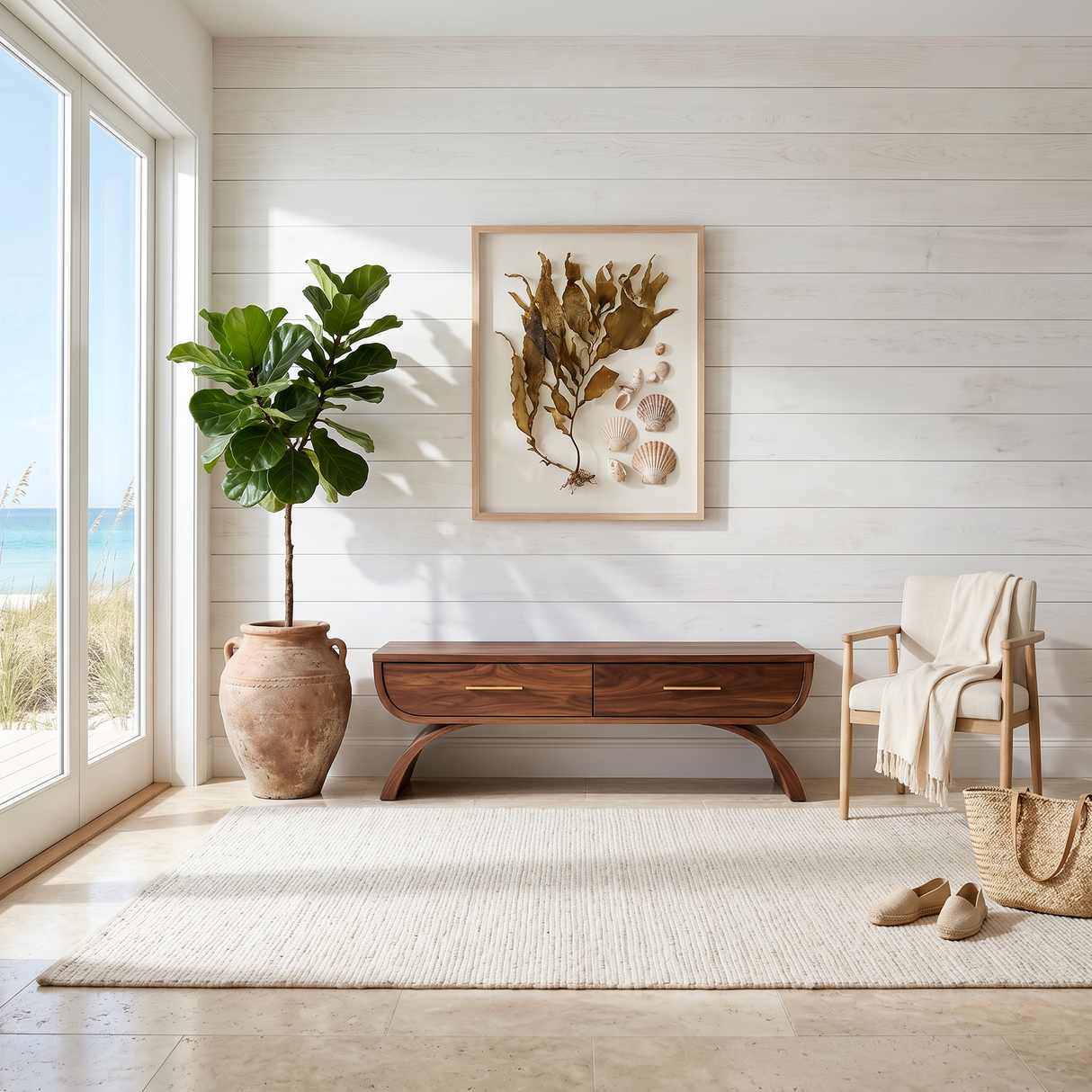Contemporary Storage Bench With Drawer For Mudroom Interior Area