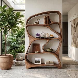 Organic Wall Bookcase For Contemporary Living Room