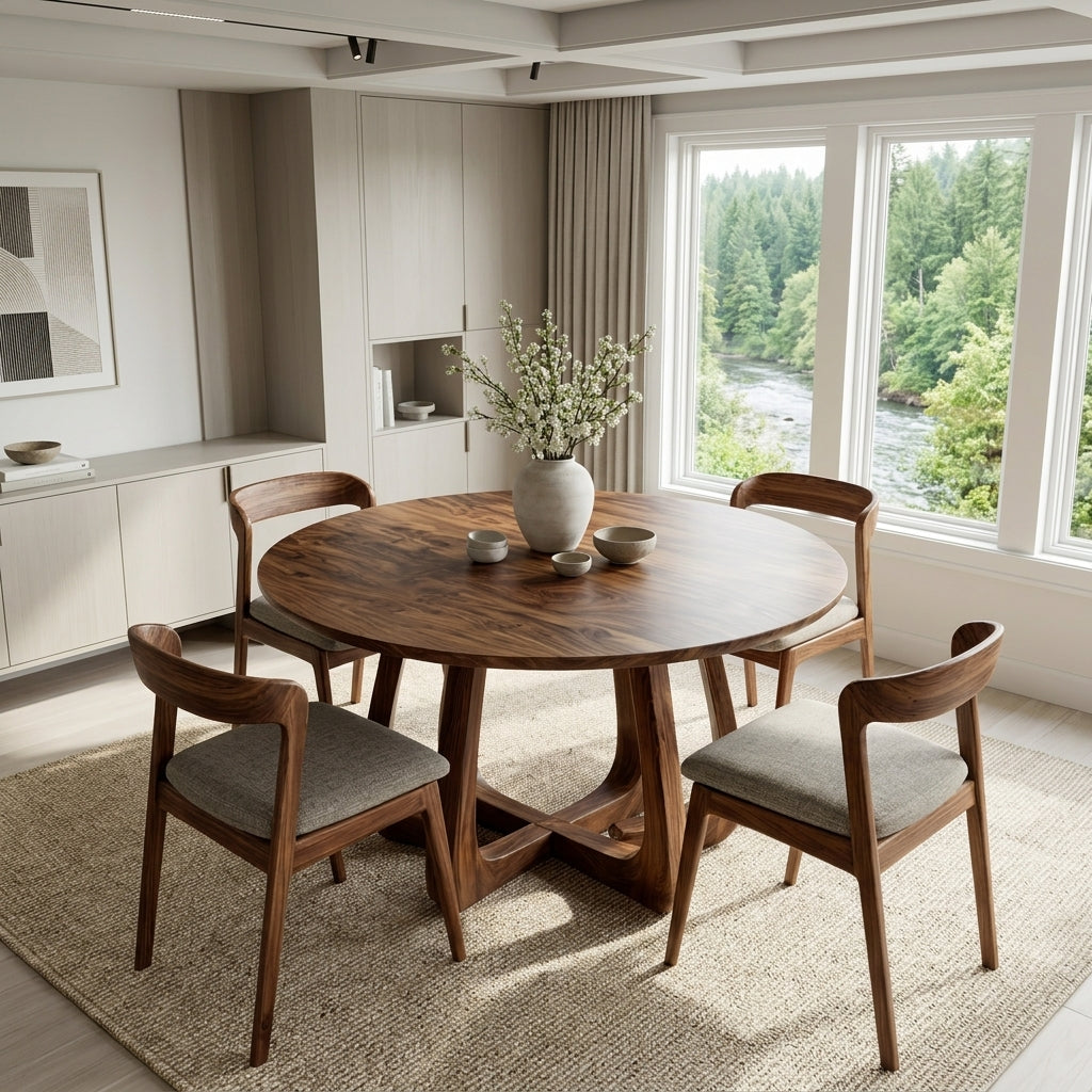 Mid Century Wooden Dining Table For Kitchen Furniture