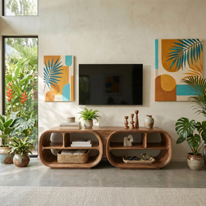 Luxury TV Console Architectural Wood Design