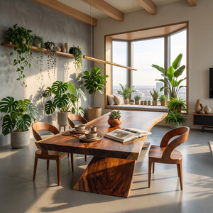 Minimalist Freeform Dining Table For Small Dining Space