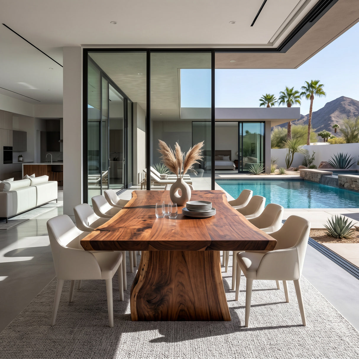 Organic Live Edge Dining Table For Dining Room Decor