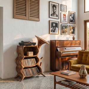 Handcrafted Wooden Media Console For Furniture Decor