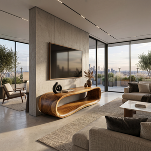 Luxury Sculptural TV Stand For Contemporary Living Room