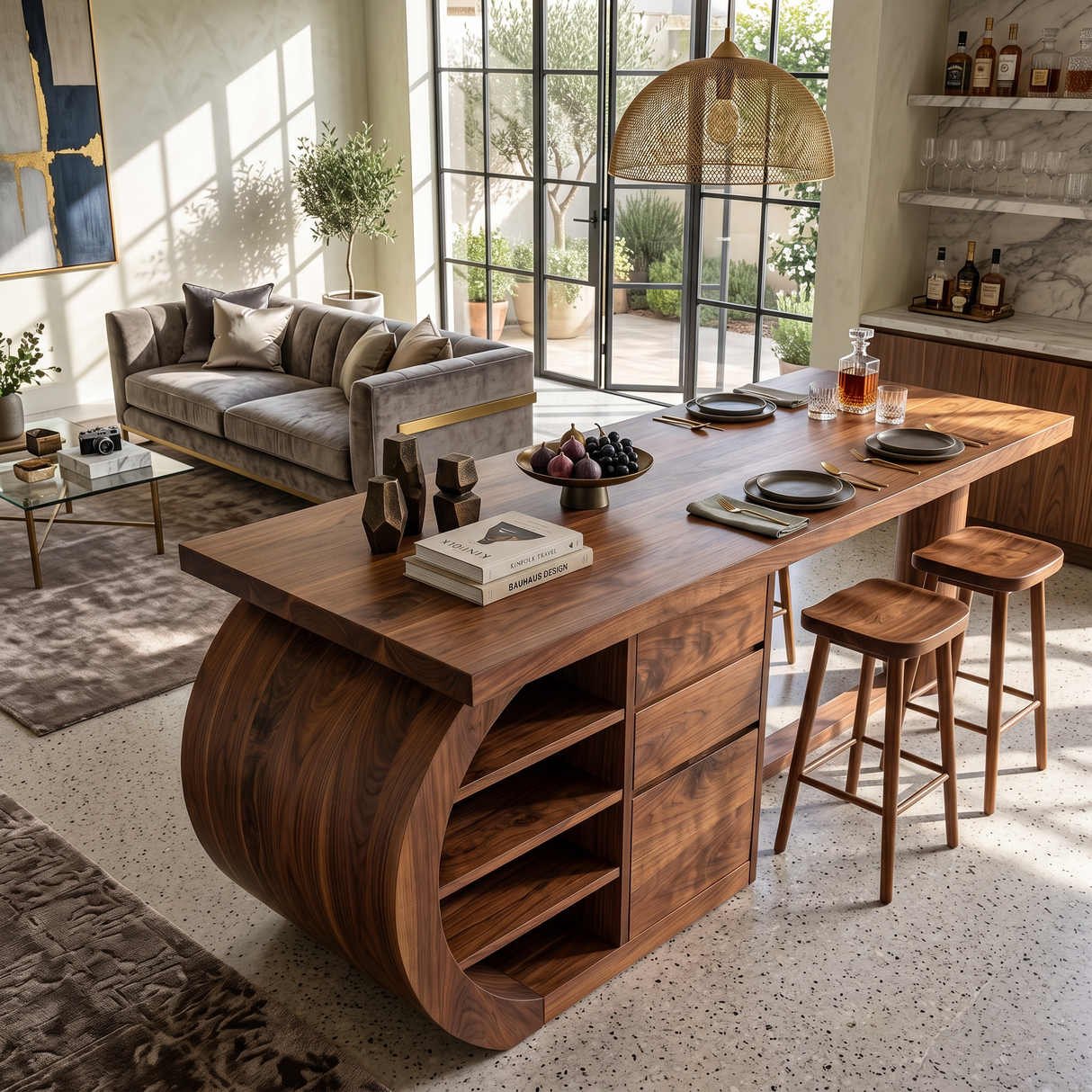 Modern Kitchen Island With Storage For Open Kitchen