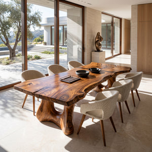 Live Edge Sculptural Dining Table For Modern Dining Room