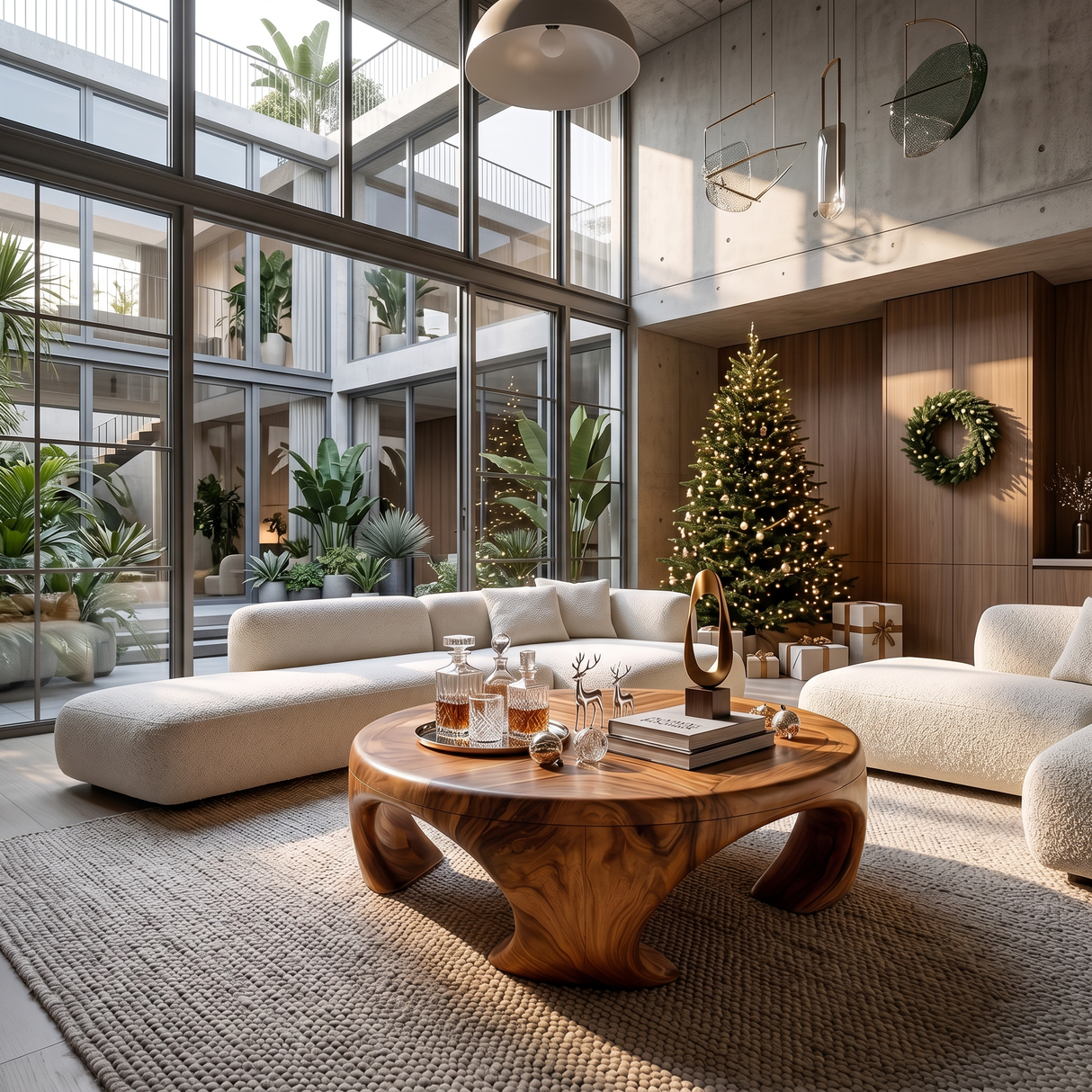 Farmhouse Wooden Coffee Table For Living Room Holiday Decoration