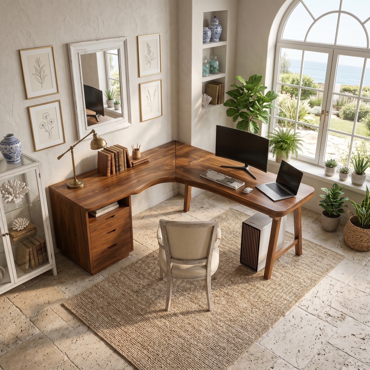 Organic Executive Desk Bedroom Workspace