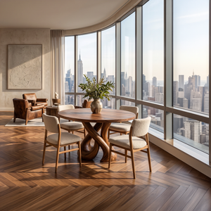 Contemporary Dining Table Organic Spiral Base For Modern Kitchen