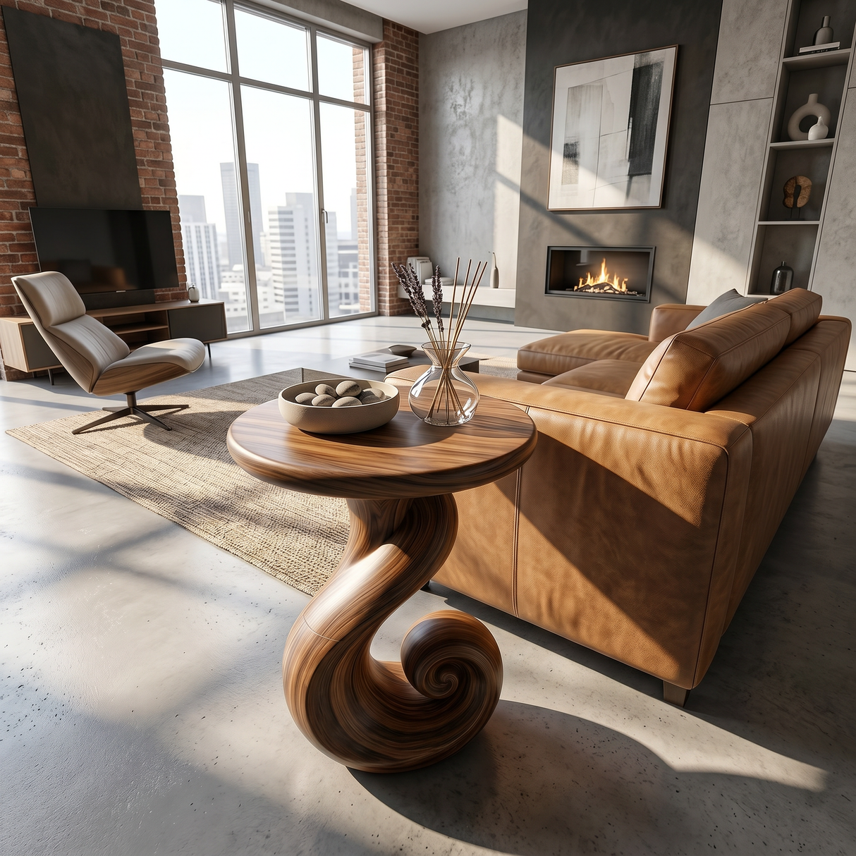 Coastal Spiral Accent Table Beachfront Cottage