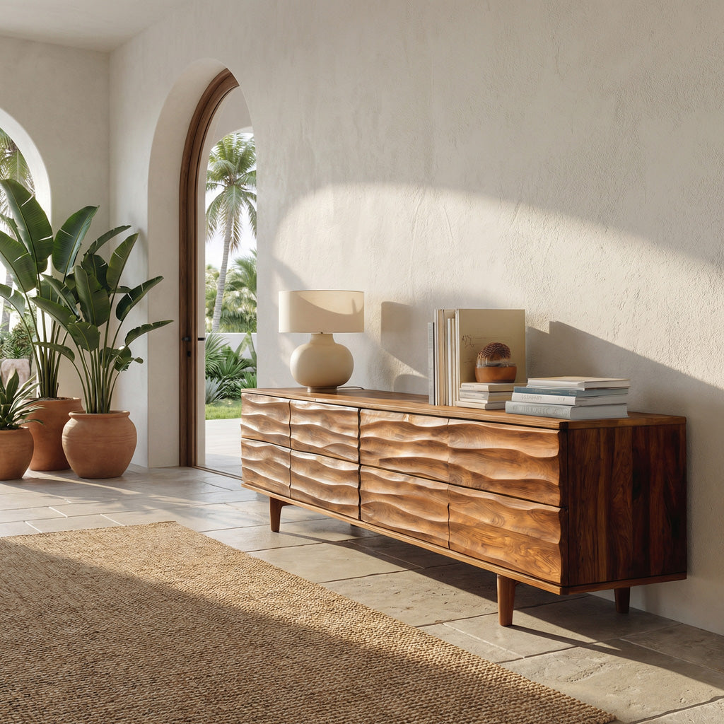 Luxury Sculpted Sideboard For Living Room