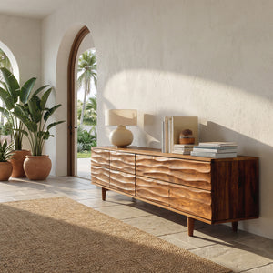 Luxury Sculpted Sideboard For Living Room