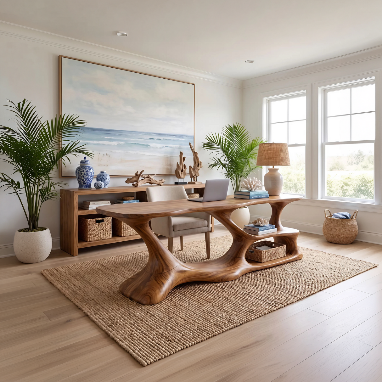 Modern Loop Base Writing Desk Bedroom Office