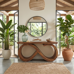 Contemporary Infinity Loop Console Table Modern Hallway