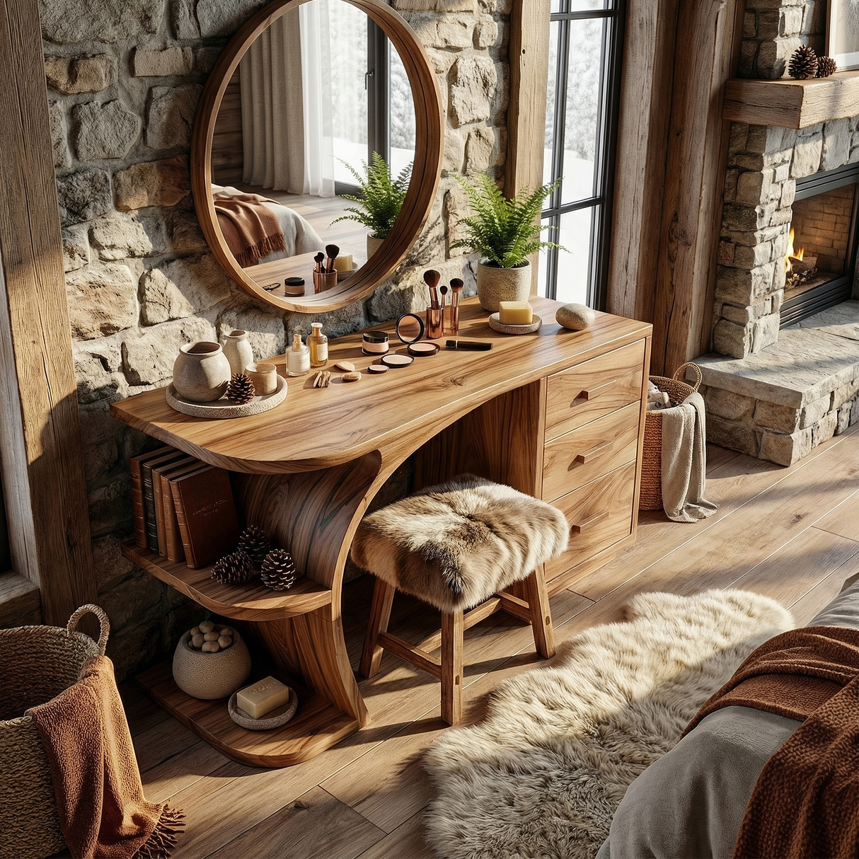 Elegant Makeup Vanity Table Personal Beauty Area Dressing Space