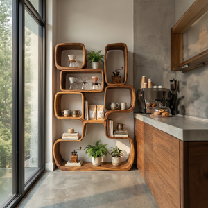 Modern Artistic Bookshelf Living Room Corner