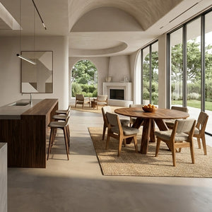 Modern Round Natural Wood Dining Table For Dining Room