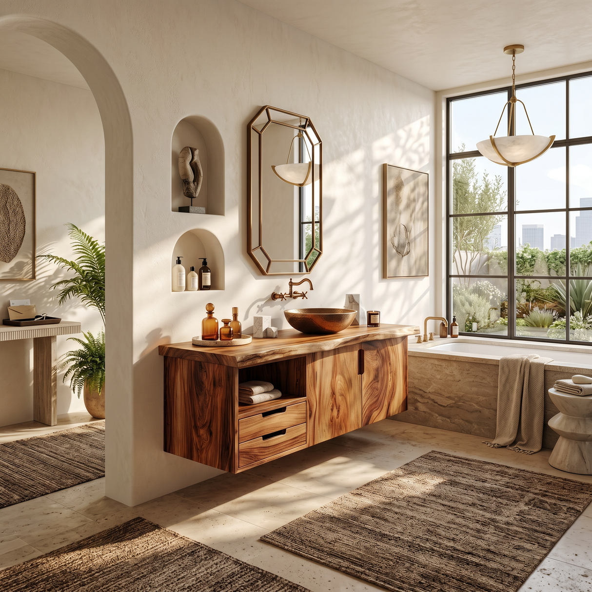 Modern Double Sink Vanity Lake House Bathroom
